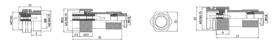 DF12G系列(內(nèi)芯工程塑料)2T-6T電子連接器結(jié)構(gòu)圖